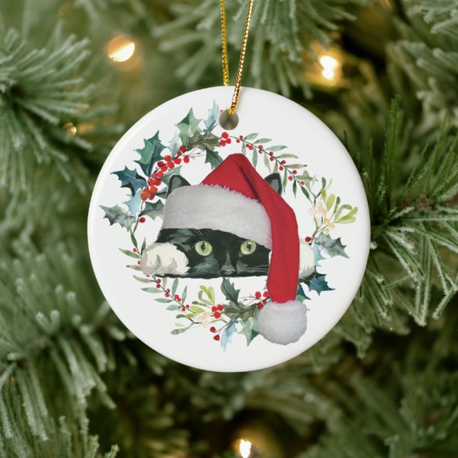 Meowy jul cat julgran prydnadsföremål julgransprydnad keramik (Träd)