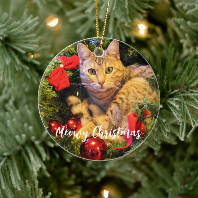 Meowy jul Cat Julgransprydnad Keramik (Träd)
