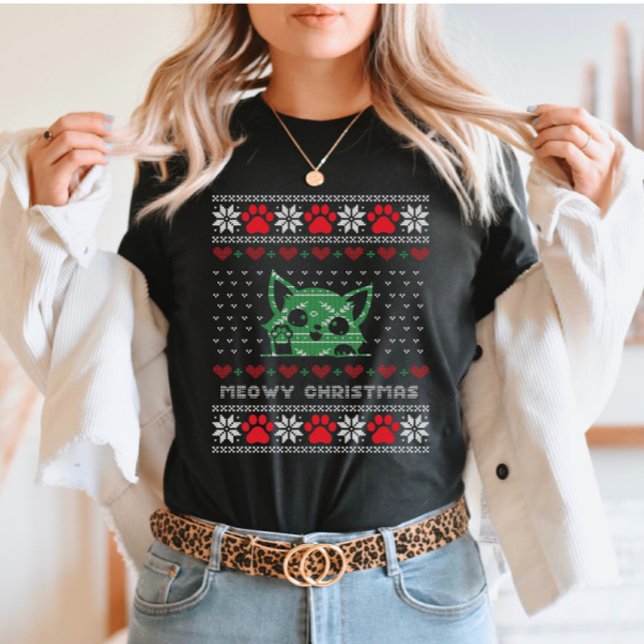 Meowy jul Cat Lover Shirt T Shirt (Skapare uppladdad)