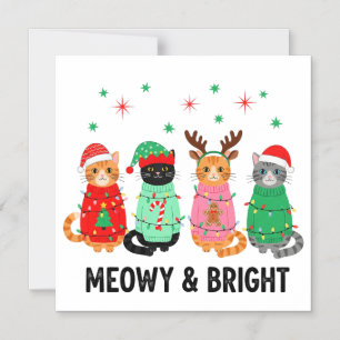 Meowy jul Cat Magnetisk Inbjudningskort