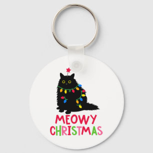 Meowy jul Cat Merry Catmas Funny Cats Family Nyckelring