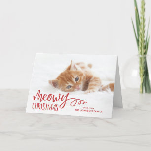 Meowy jul Cat Pet Photo Helgkort