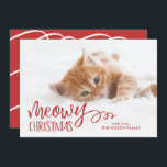 Meowy jul Cat Pet Photo Julkort<br><div class="desc">Sprid ut kärlek i julhelgen med ett unikt och sött helgdag-fotokort för husdjur i toppen.</div>