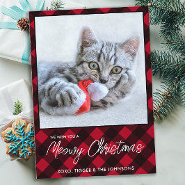Meowy jul Cat Pet Photo Red Buffalo Play Julkort