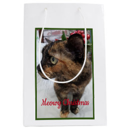 Meowy jul Cat Photo and Fractal Snowflake