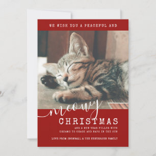 Meowy jul Cat Photo Cute Simple Julkort