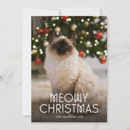 Meowy jul Cat Photo Julkort
