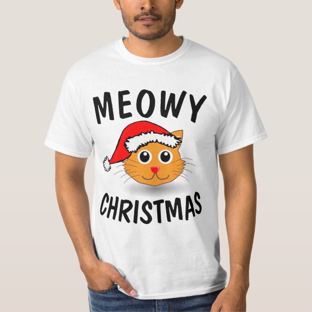 Meowy jul Cat T-shirts (Framsida)