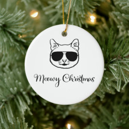 "Meowy jul" Coola Katt i Shades Julgransprydnad Keramik