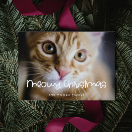Meowy jul Cute Cat Photo Julkort