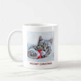 Meowy jul Cute Grått Tabby katt Kaffemugg