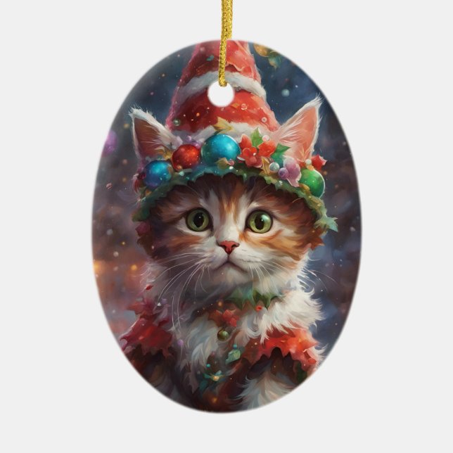 Meowy jul Elf Kitten Ornament (Framsidan)