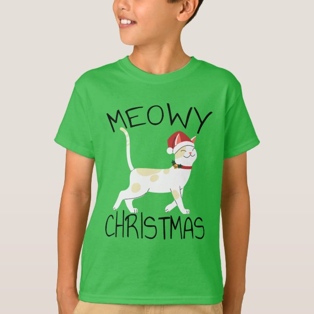 Meowy-jul - fin jul t shirt (Framsida)