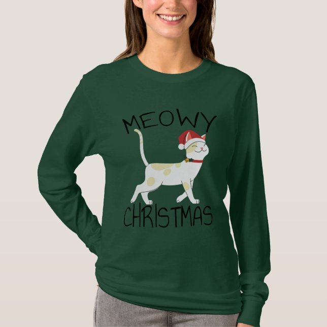 Meowy-jul - fin jul t shirt (Framsida)
