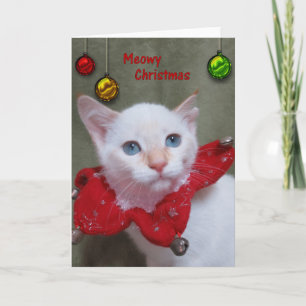 Meowy jul - flamma pekar Siamese Helgkort