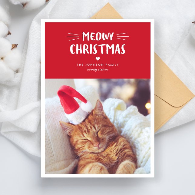 Meowy jul | Fotkort för kute-Helgdag Julkort (Skapare uppladdad)