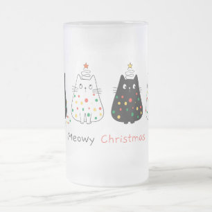Meowy jul frostat ölglas