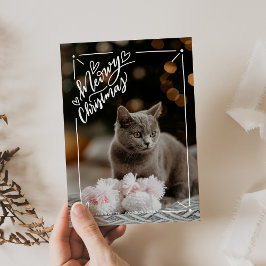 Meowy jul Fullt Photo Cat Pet Julkort