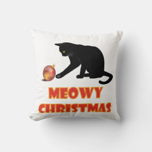 Meowy jul Funny Cat Kudde