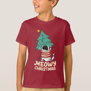 Meowy jul Funny Cat Lover T Shirt