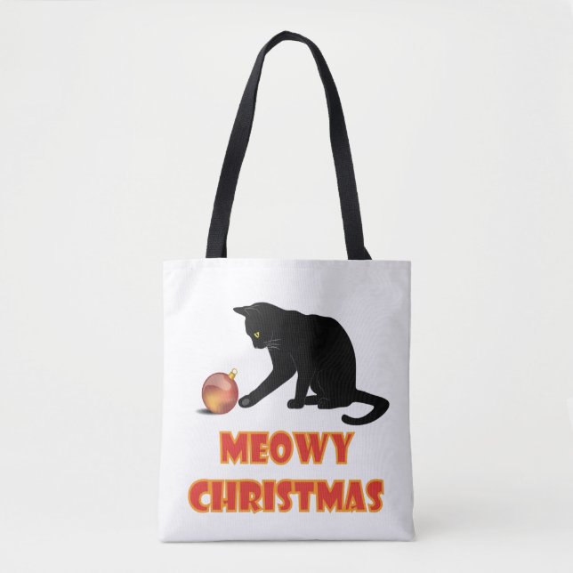 Meowy jul Funny Cat Tygkasse (Framsida)