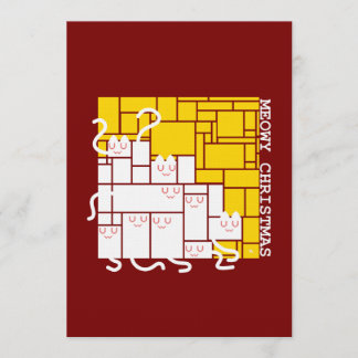 Meowy jul fyrkantiga katter inbjudningar