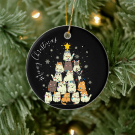 Meowy jul God jul Kattträd Julgransprydnad Keramik
