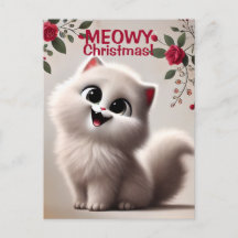 Meowy jul-Helgdag-vykort