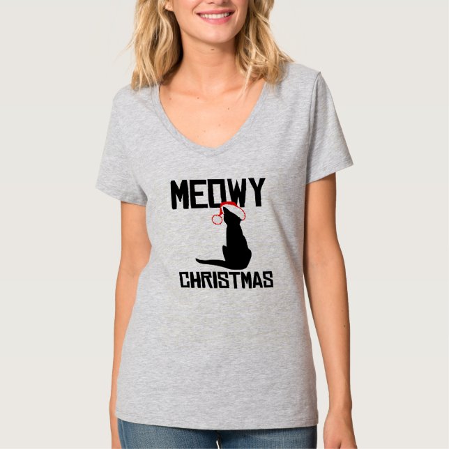 Meowy jul - helgdaghumor - .png t shirt (Framsida)