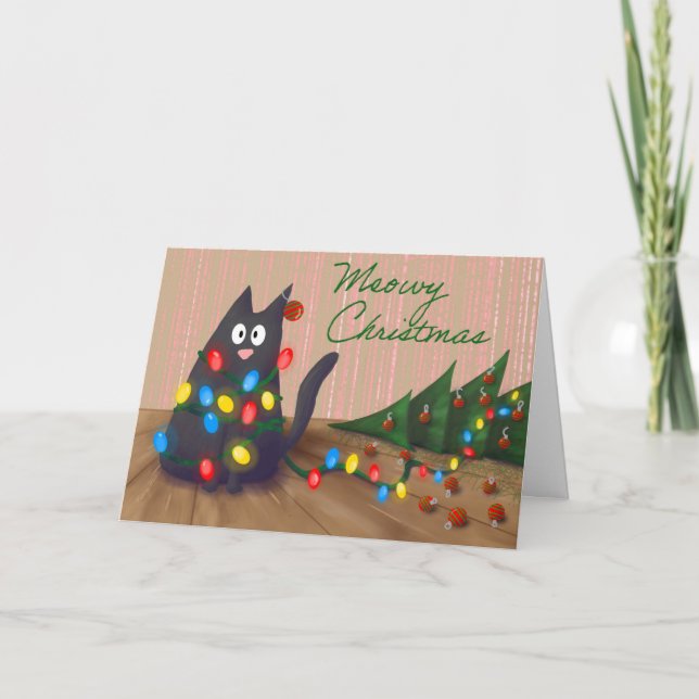 Meowy jul helgkort (Framsida)