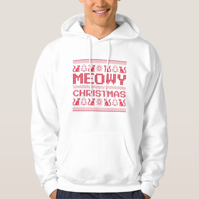 Meowy jul hoodie (Framsida)