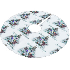 Meowy jul julgransmatta borstad polyester