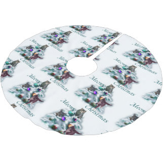 Meowy jul julgransmatta borstad polyester