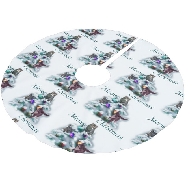 Meowy jul julgransmatta borstad polyester (Vinklad)