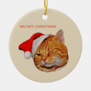 Meowy jul julgransprydnad keramik