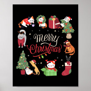 Meowy jul Kat jul Girls Boys Funny San Poster