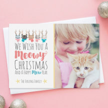 "Meowy jul katter för helgdag i horn på