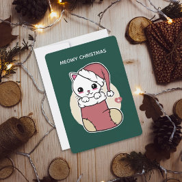 Meowy jul Kawaii Cat-jul Julkort