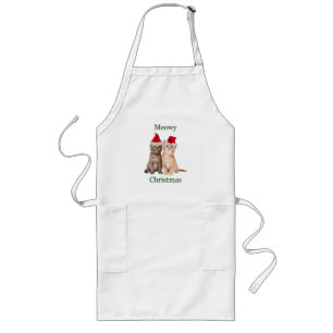 Meowy jul Kitten Apron Långt Förkläde