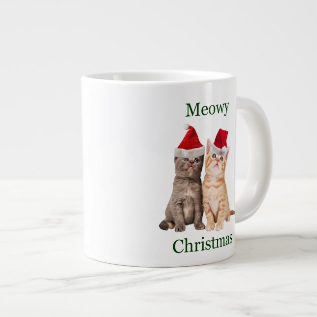 Meowy jul Kitten Jumbo Mugg (Framsida höger)