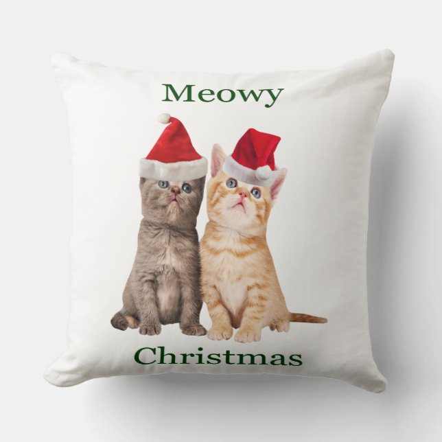 Meowy Jul Kitten Square Pillow Kudde (Framsida)