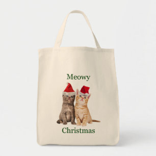 Meowy jul Kitten Tote Bag Tygkasse