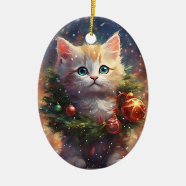 Meowy jul Kitten Wandeans Ornament (Framsidan)