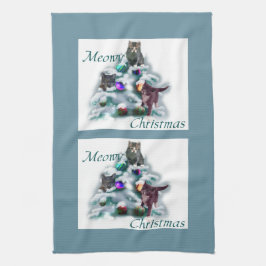 Meowy jul kökshandduk