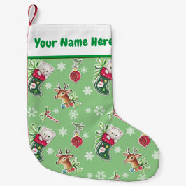 Meowy jul Lycklig Reindeer Liten Julstrumpa