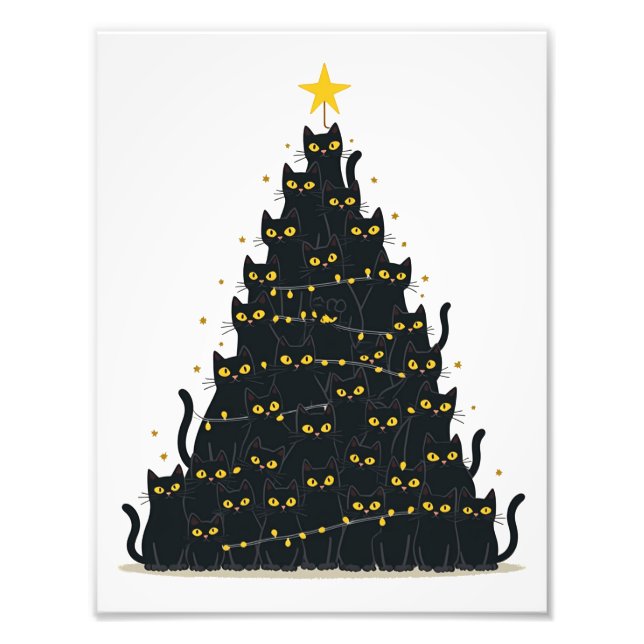 Meowy jul Merry Catmas Fototryck (Framsidan)