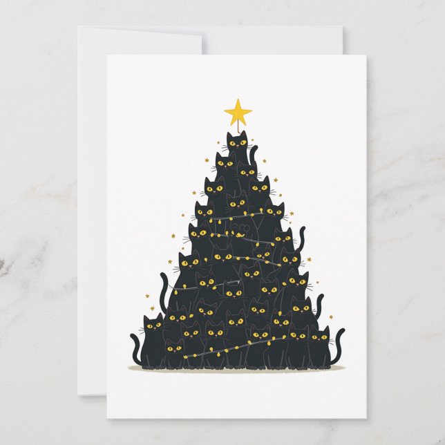 Meowy jul Merry Catmas Inbjudningar (Framsida)