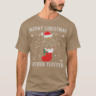 Meowy jul Mor Fluffer Funny Cat Lover gif T Shirt