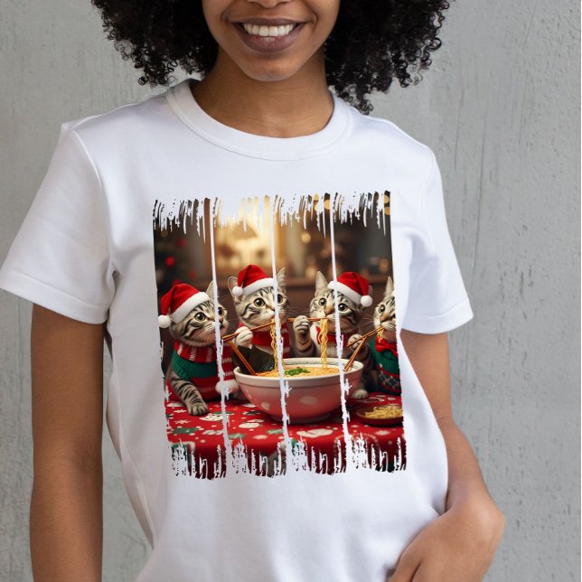 Meowy jul och Ramen Delight T Shirt (Skapare uppladdad)