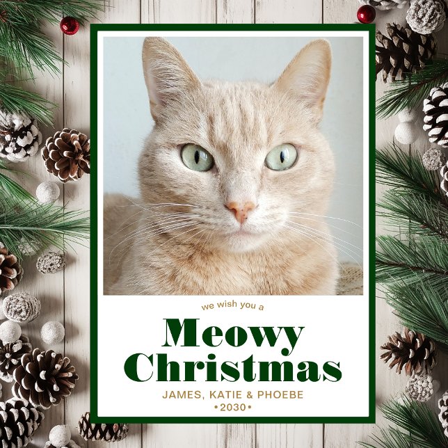 Meowy jul Photo Julkort (Skapare uppladdad)
